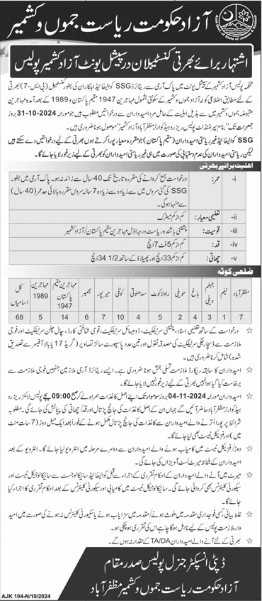 AJK Police Jobs 2024