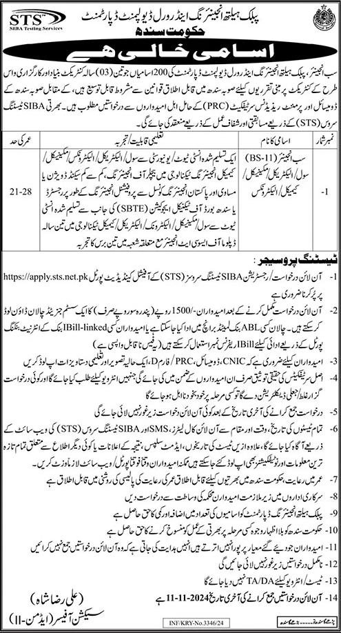 Public Health Engineering Department Sindh Jobs 2024