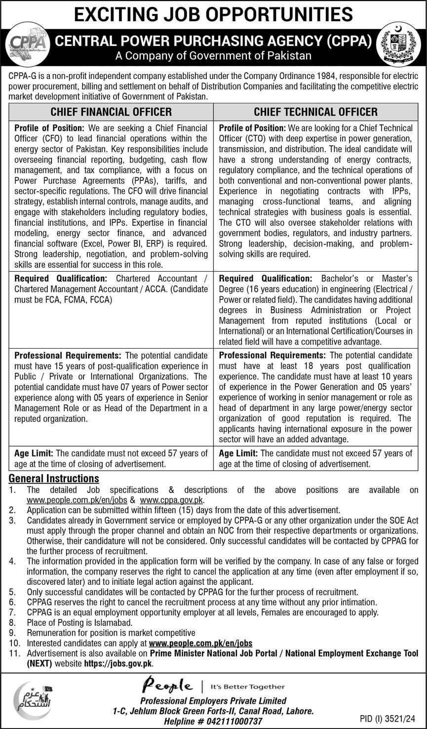 Central Power Purchasing Agency CPPA Jobs 2024