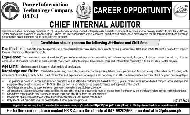 Power Information Technology Company PITC Jobs 2024