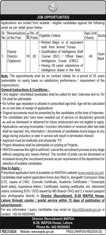 Water and Power Development Authority WAPDA Jobs 2024