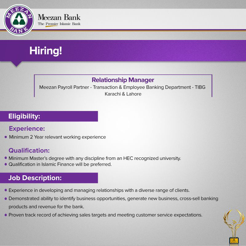 Meezan Bank Limited Jobs 2025