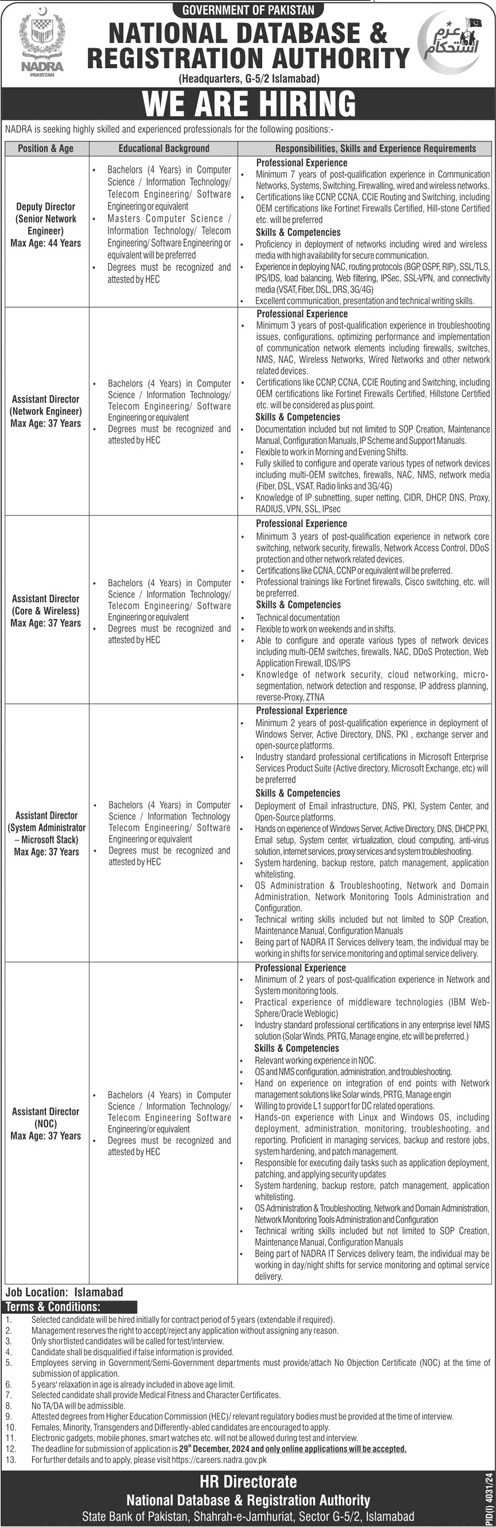 NADRA Jobs