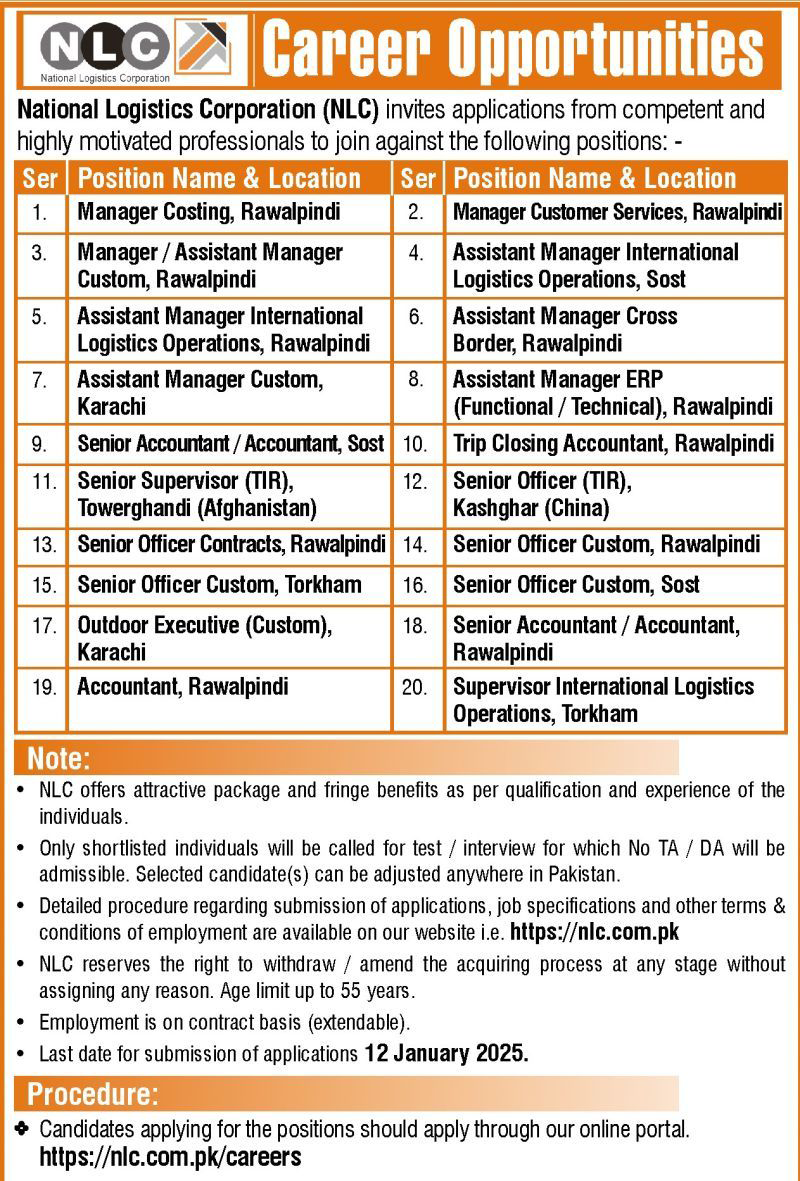 National Logistics Corporation (NLC) Jobs