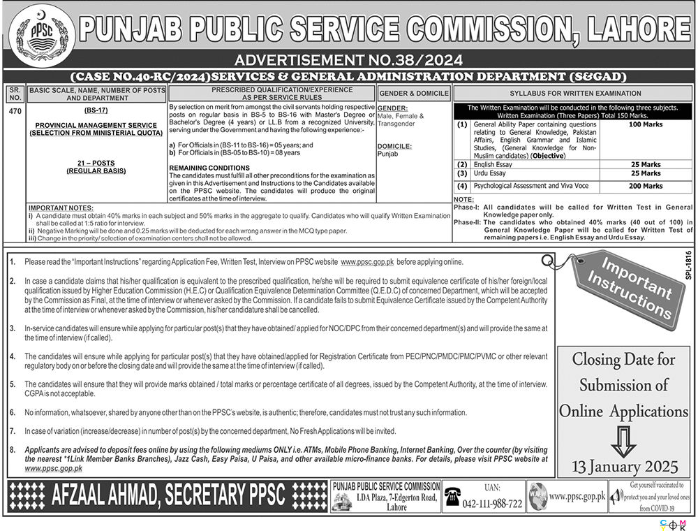 ppsc jobs